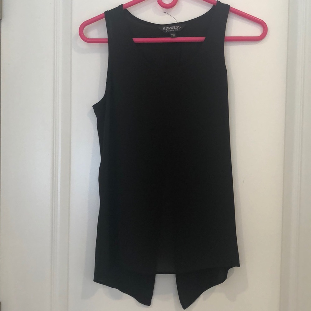 Black split back tank 100%polyester